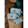 Set de 3 genti cosmetice si produse cosmetice, ideale pentru organizarea si transportul produselor tale de infrumusetare.